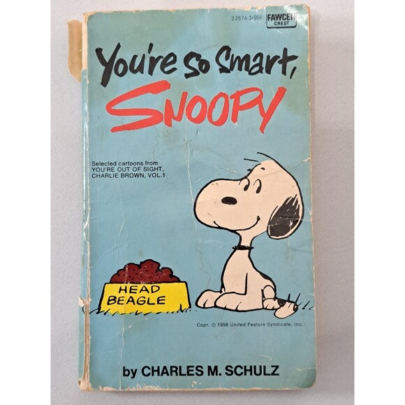 VTG 1965 Charlie Brown Christmas & 1970 You're So Smart Snoopy Paperback Schultz - Picture 10 of 16